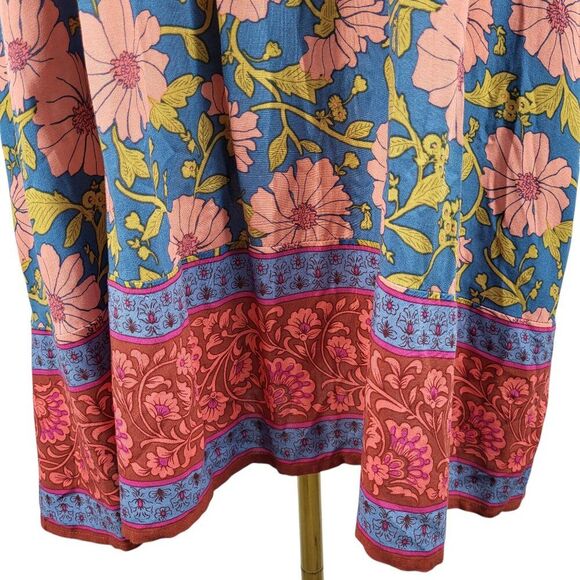 NEW Easel Oversized Small Multi-Color Floral Dress 3/4 Wide Sleeves BOHO Resort - Picture 11 of 15